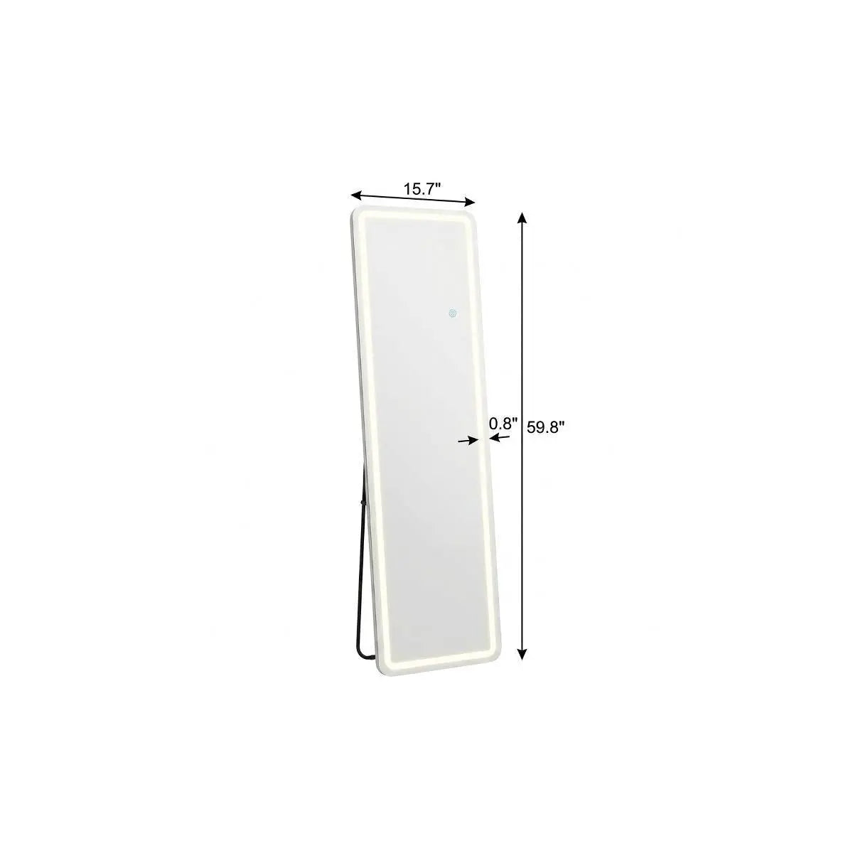 60" Silver Lighted Freestanding And Wall Mounted Framed Full Length Mirror Homeroots Bed & Bath