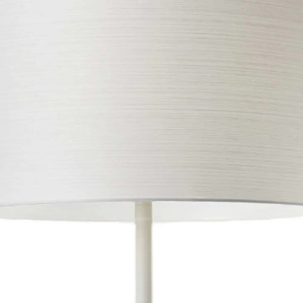 60" White Floor Lamp With White Fabric Drum Shade Homeroots Lighting