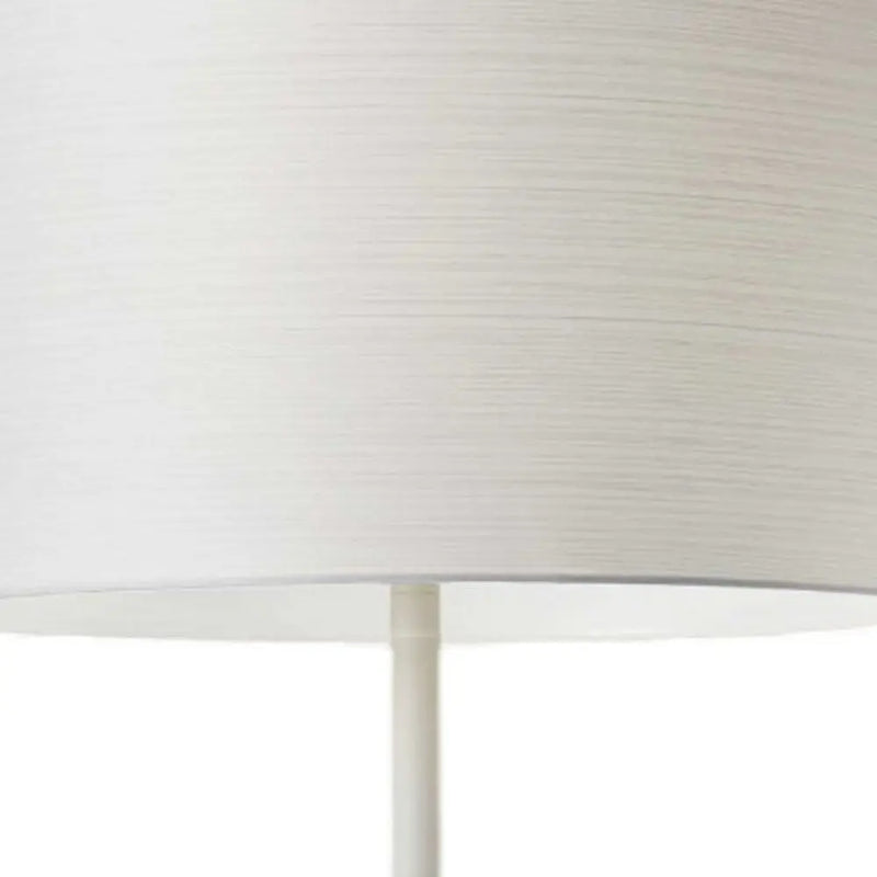 60" White Floor Lamp With White Fabric Drum Shade Homeroots Lighting