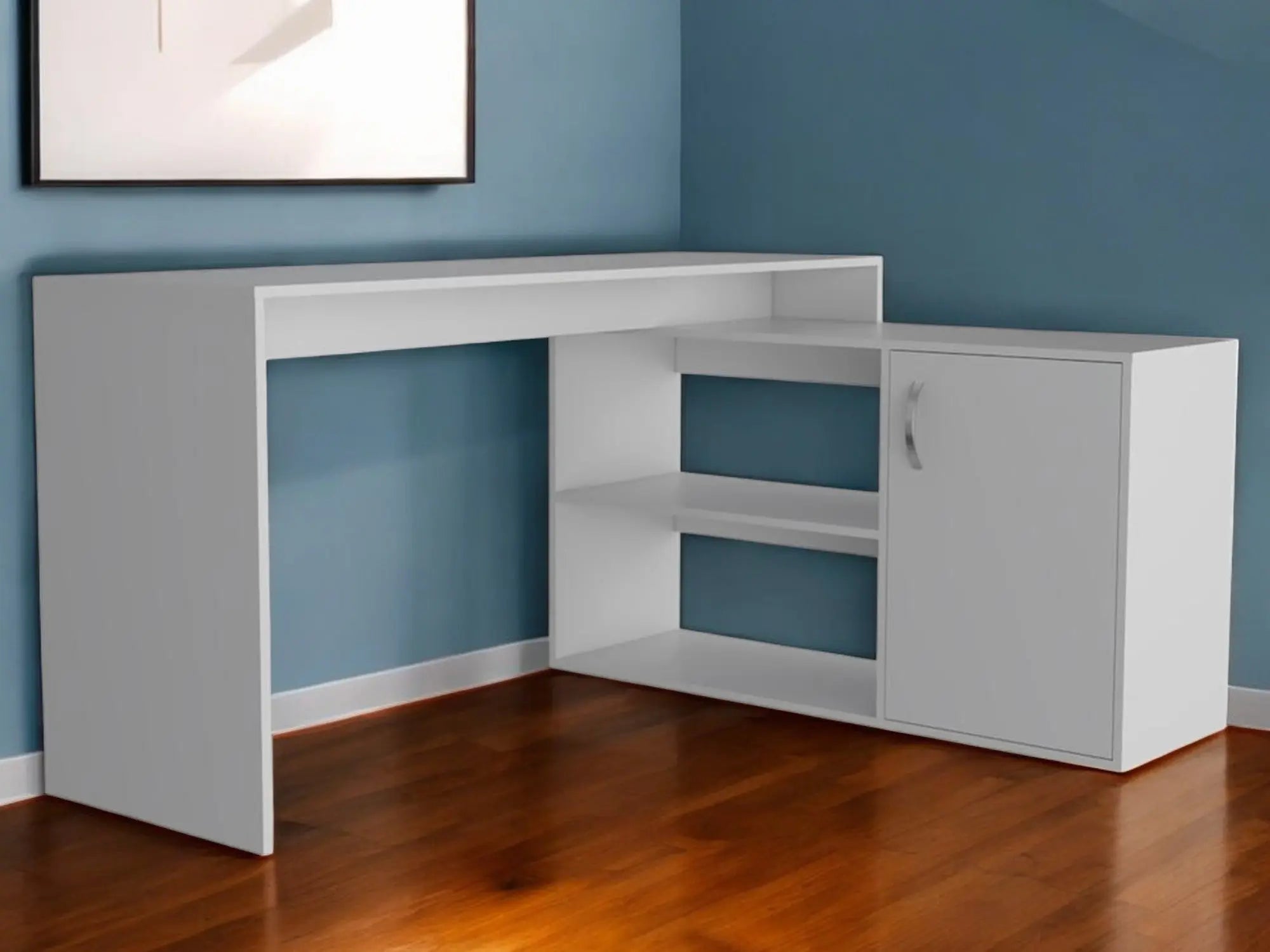 60" White L Shape Computer Desk Homeroots Office