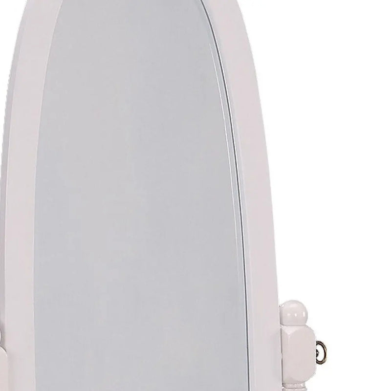 60" White Oval Wood Framed Freestanding Cheval Mirror Homeroots Bed & Bath