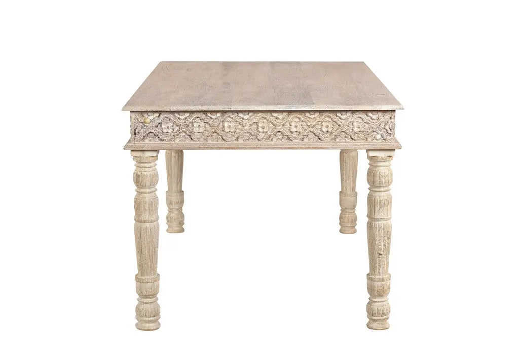 60" White Solid Wood Dining Table Homeroots Kitchen & Dining