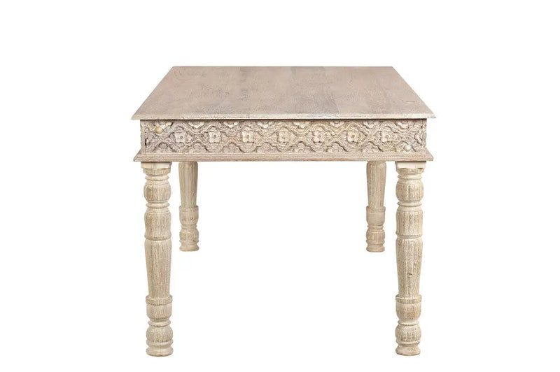 60" White Solid Wood Dining Table Homeroots Kitchen & Dining