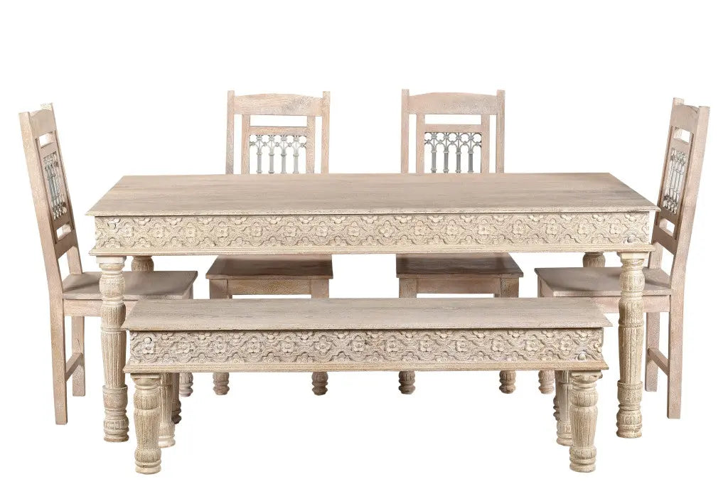 60" White Solid Wood Dining Table Homeroots Kitchen & Dining