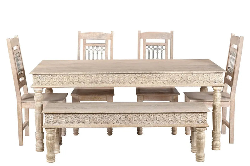 60" White Solid Wood Dining Table Homeroots Kitchen & Dining