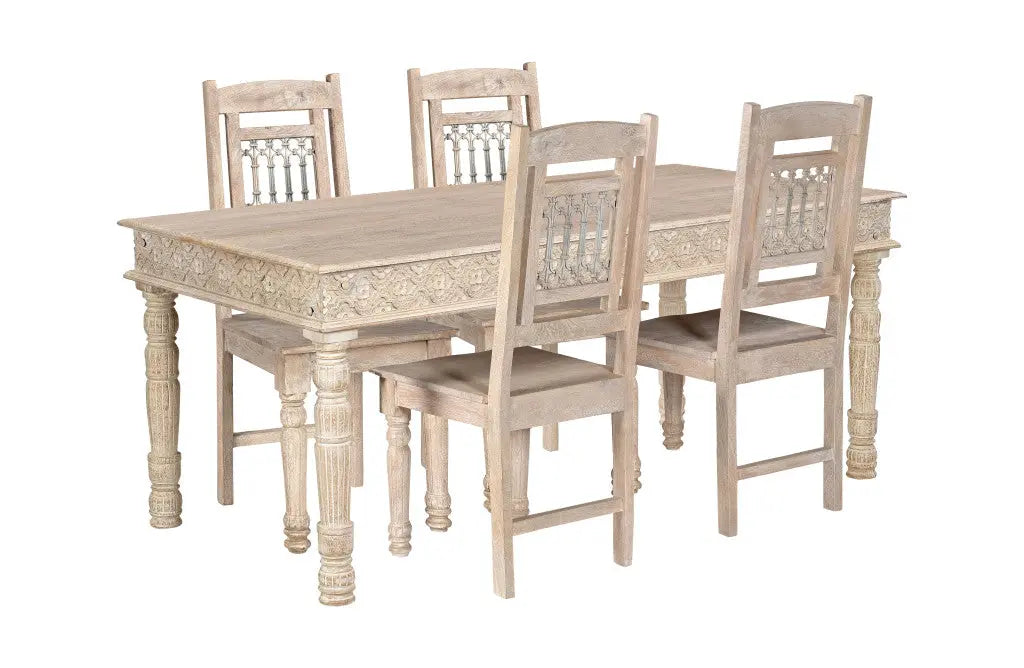 60" White Solid Wood Dining Table Homeroots Kitchen & Dining