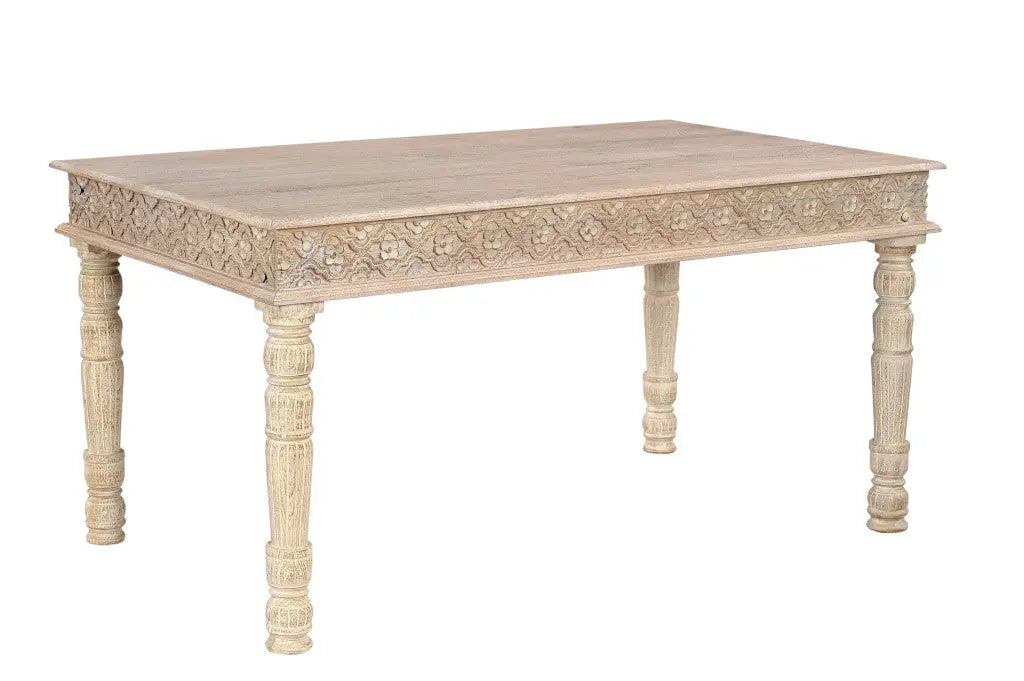60" White Solid Wood Dining Table Homeroots Kitchen & Dining