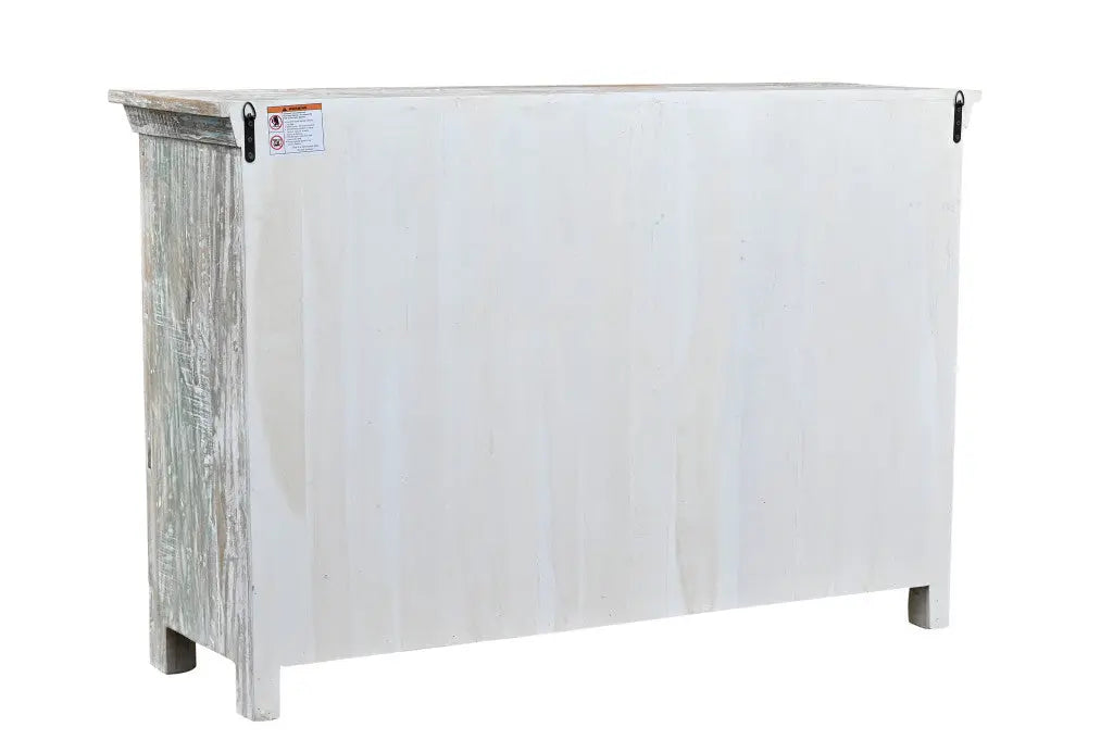 60" White Solid Wood Six Drawer Double Dresser Homeroots Bed & Bath