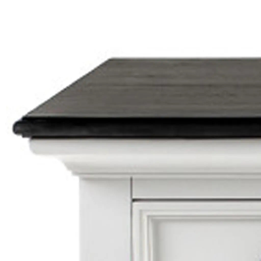 60" White & Black Solid Wood Buffet Table Homeroots Kitchen & Dining