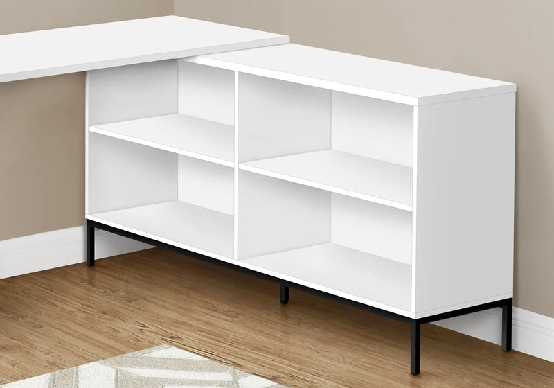 60" White and Black L Shape Computer Desk With Three Drawers Homeroots Office