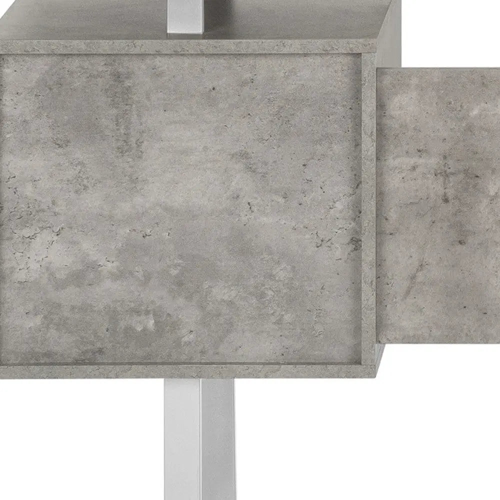 60" White and Gray Computer Desk With Three Drawers Homeroots Office