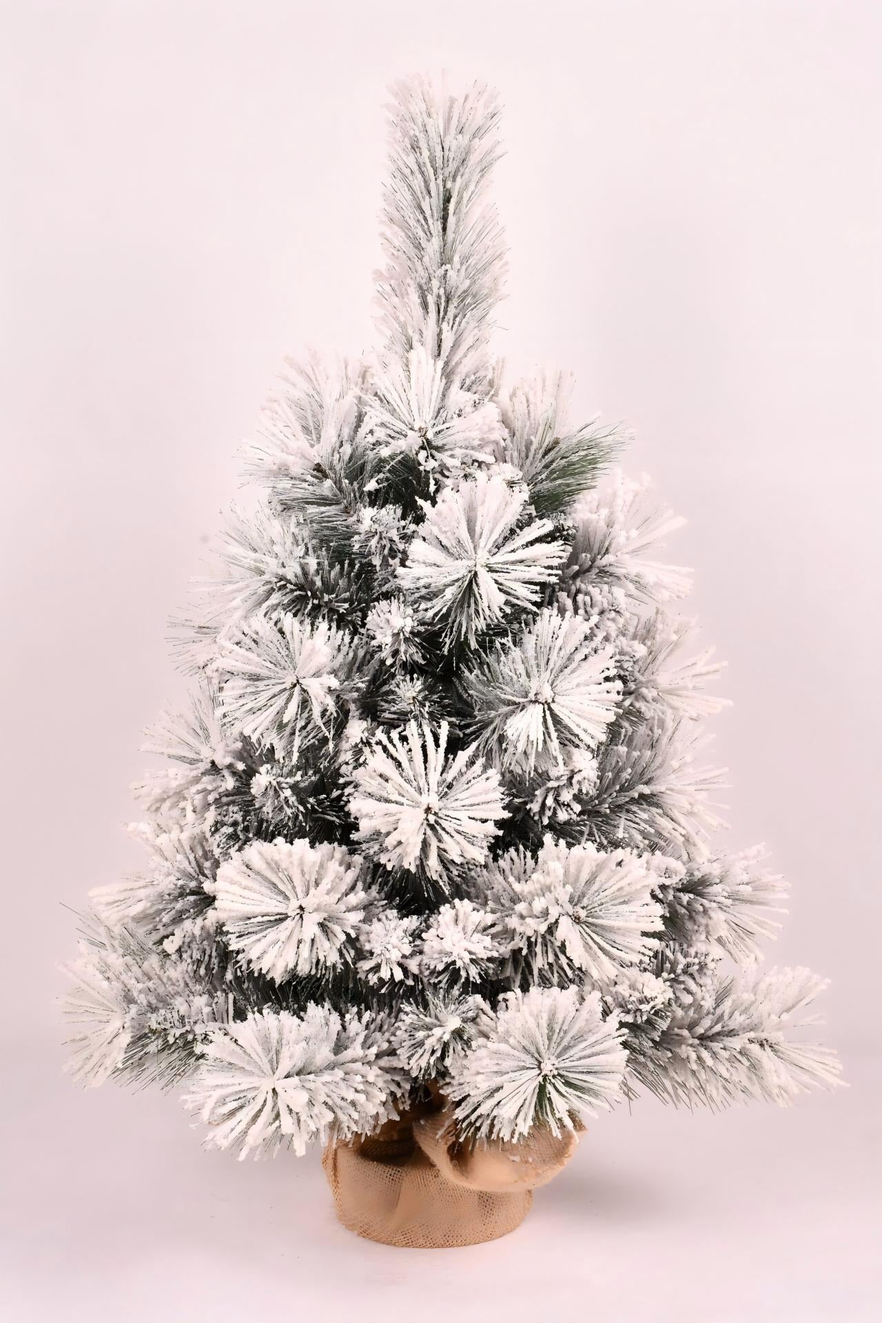 2' Snow Full Flocked Fir Christmas Tree - Home & Garden
