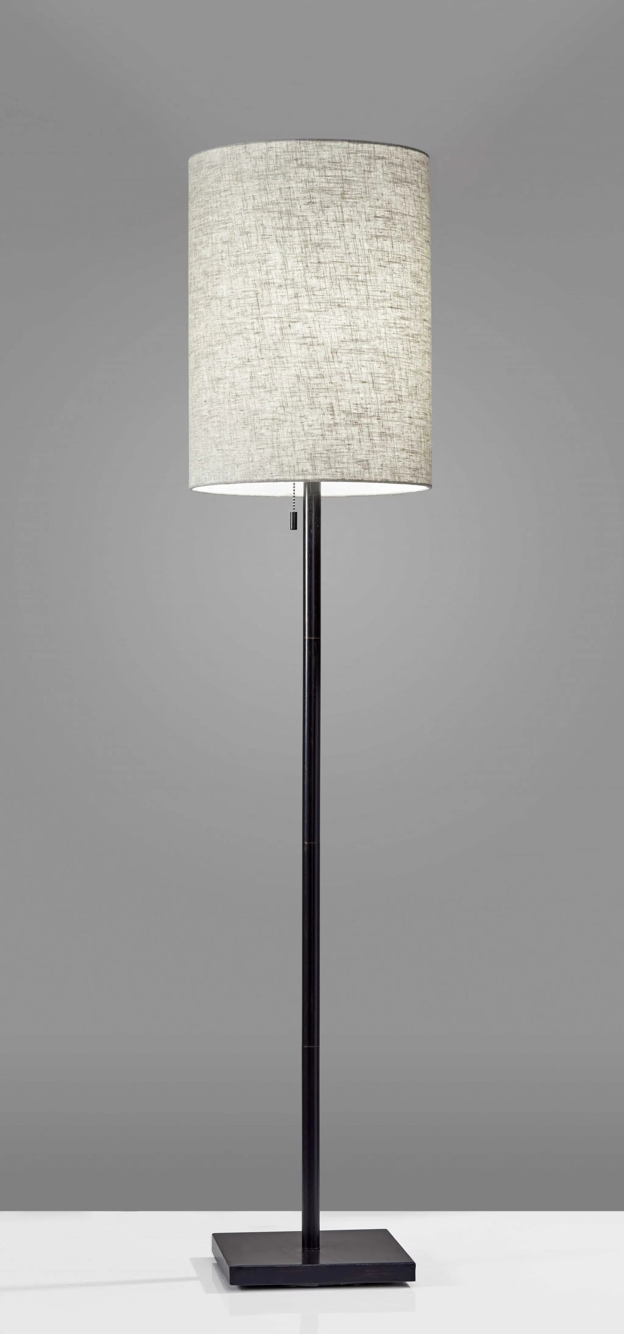 61" Bronze Metal Floor Lamp With Beige Fabric Shade Homeroots Lighting