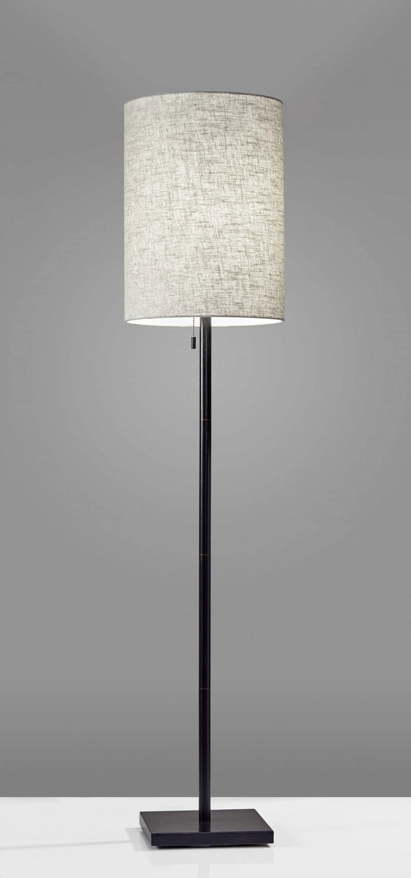 61" Bronze Metal Floor Lamp With Beige Fabric Shade Homeroots Lighting