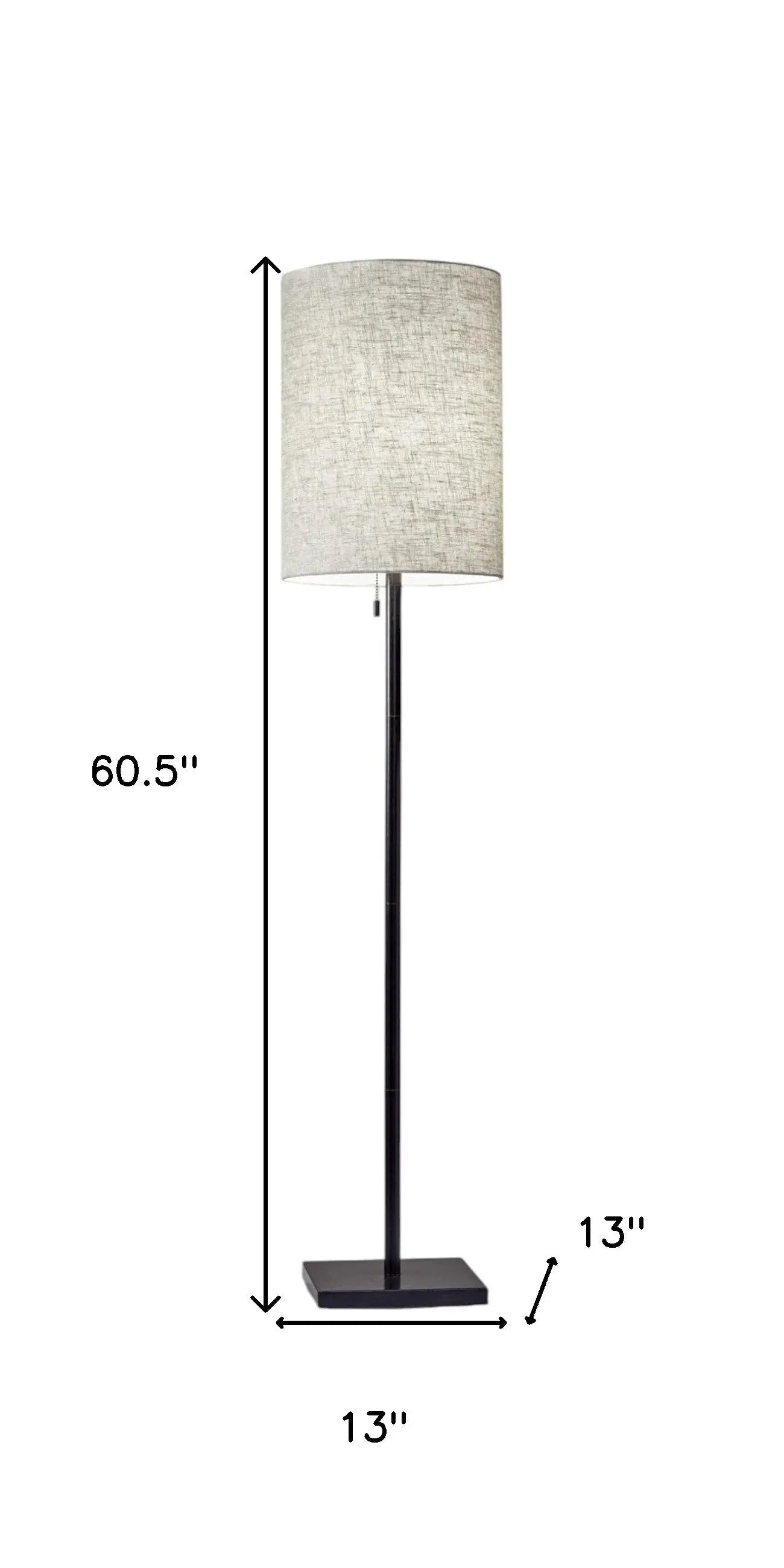 61" Bronze Metal Floor Lamp With Beige Fabric Shade Homeroots Lighting