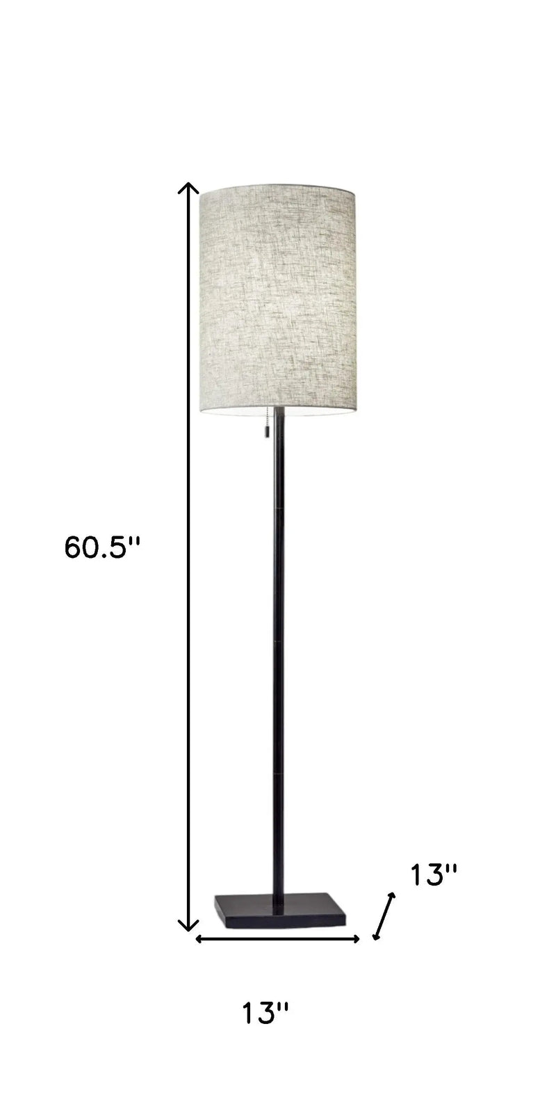 61" Bronze Metal Floor Lamp With Beige Fabric Shade Homeroots Lighting