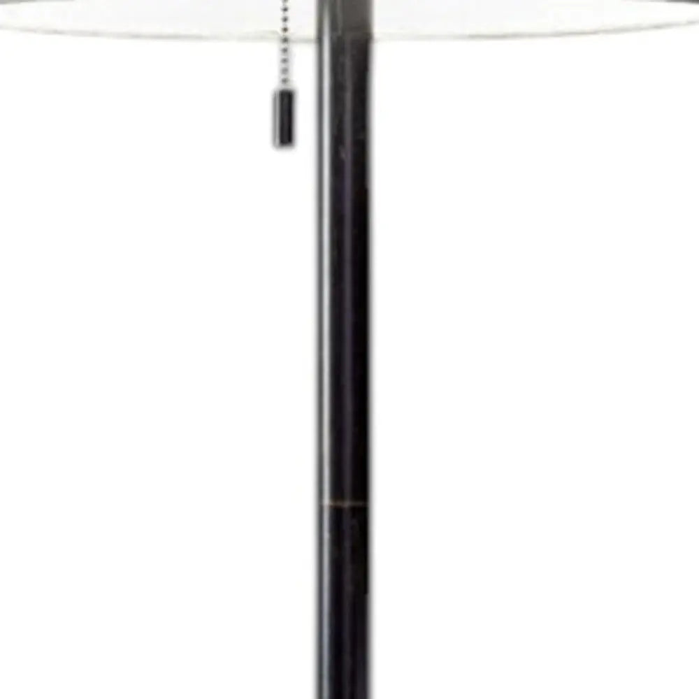 61" Bronze Metal Floor Lamp With Beige Fabric Shade Homeroots Lighting