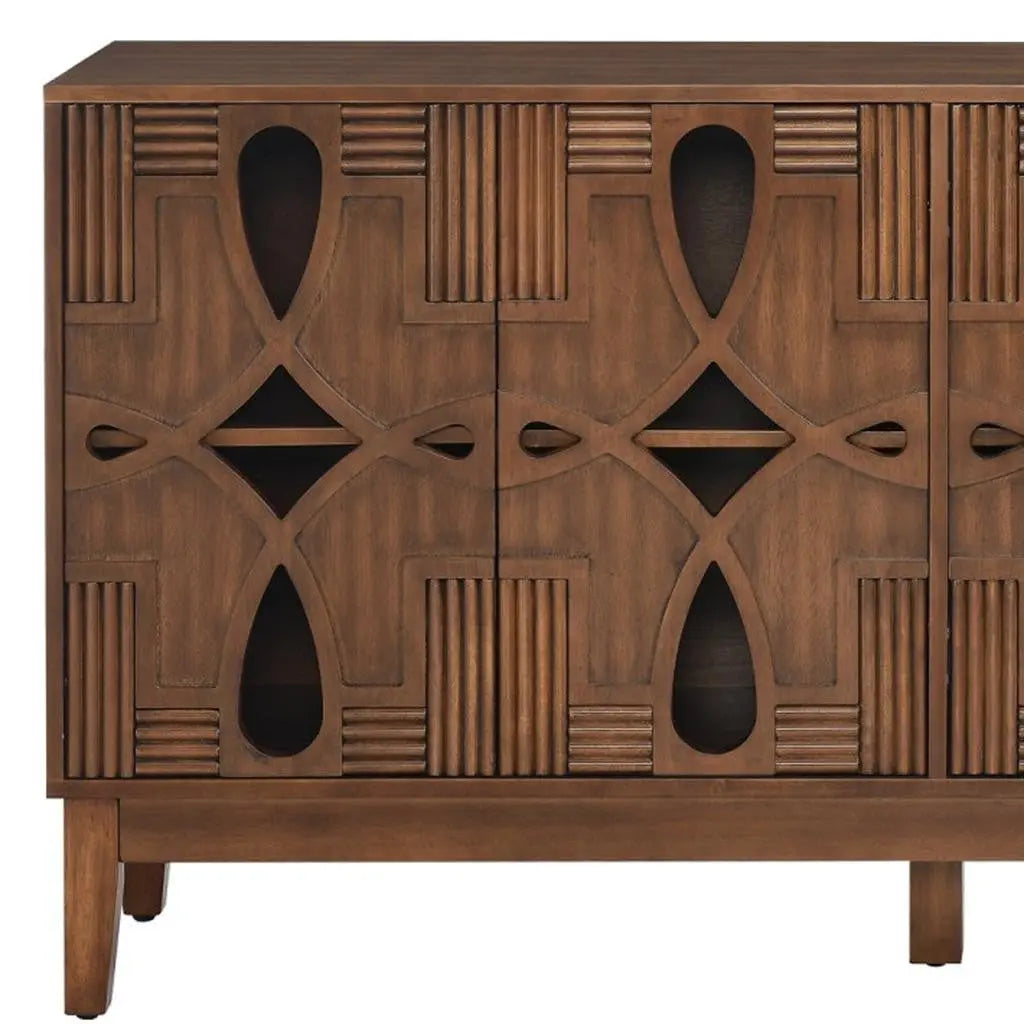 61" Brown Wood Accent Cabinet Homeroots Kitchen & Dining