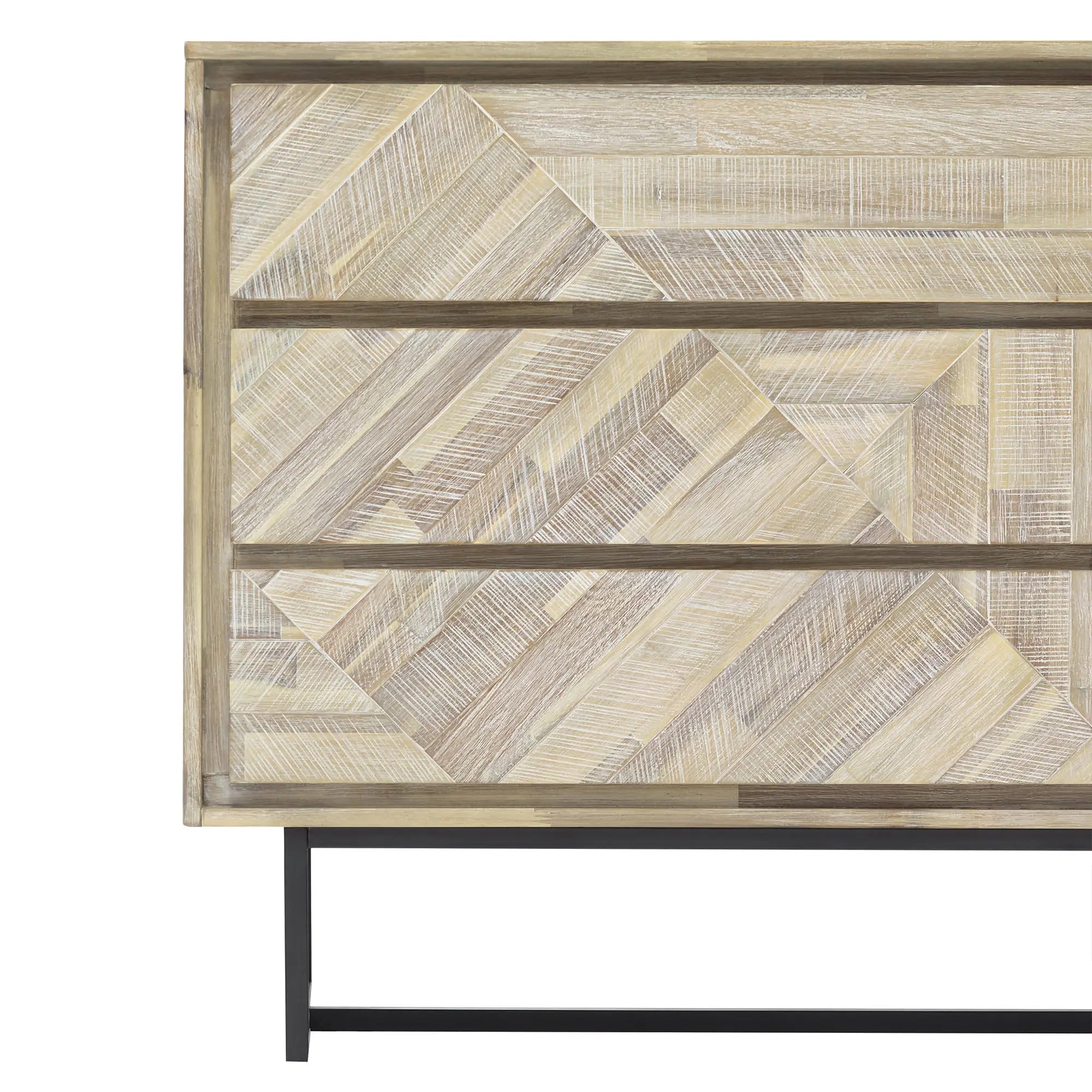 61" Natural Solid Wood Six Drawer Double Dresser Homeroots Bed & Bath