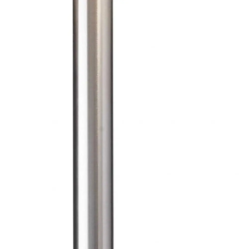 61" Silver Two Light Floor Lamp With White Fabric Drum Shade Homeroots Lighting