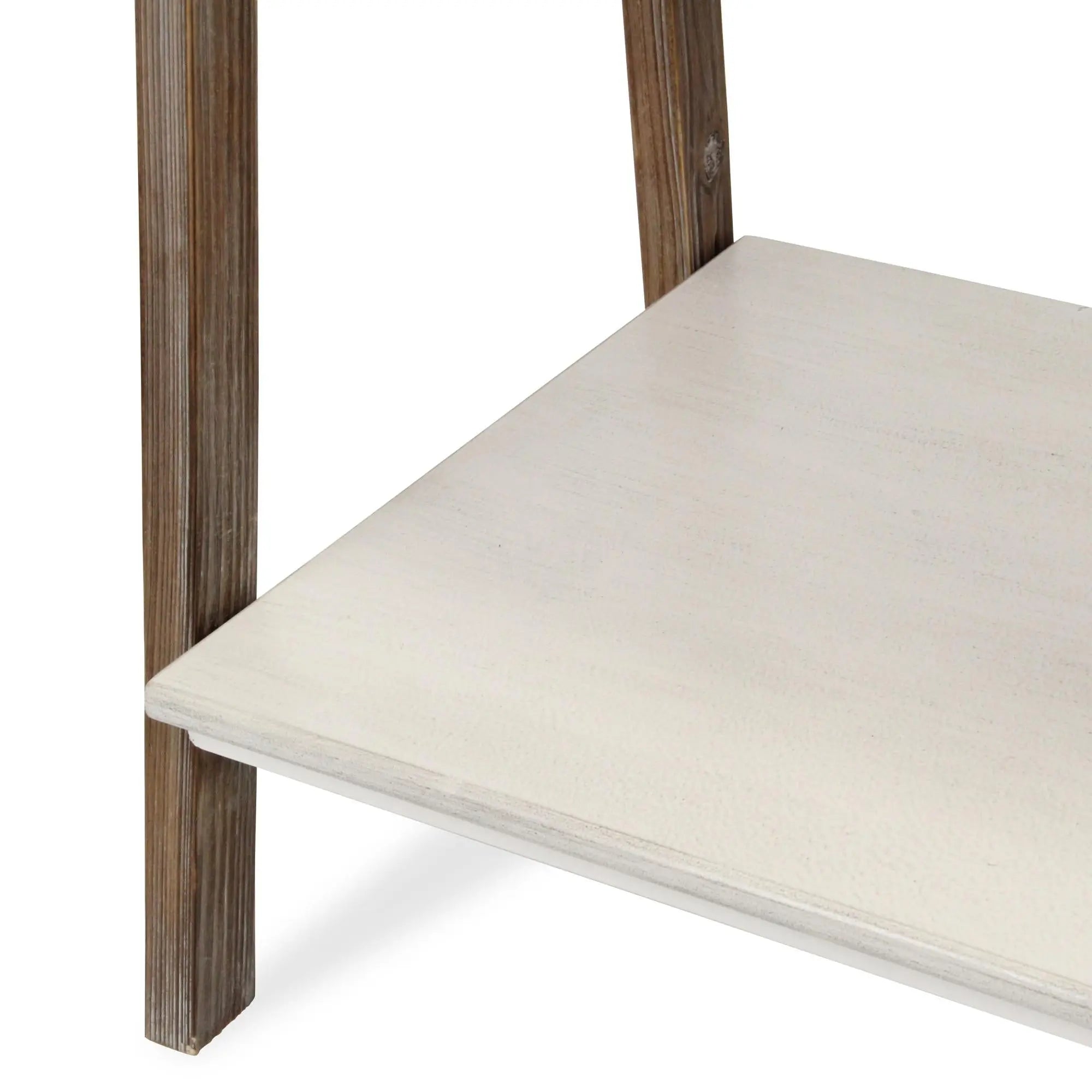 61" White Distressed Wood Four Tier Step Bookcase Homeroots Office
