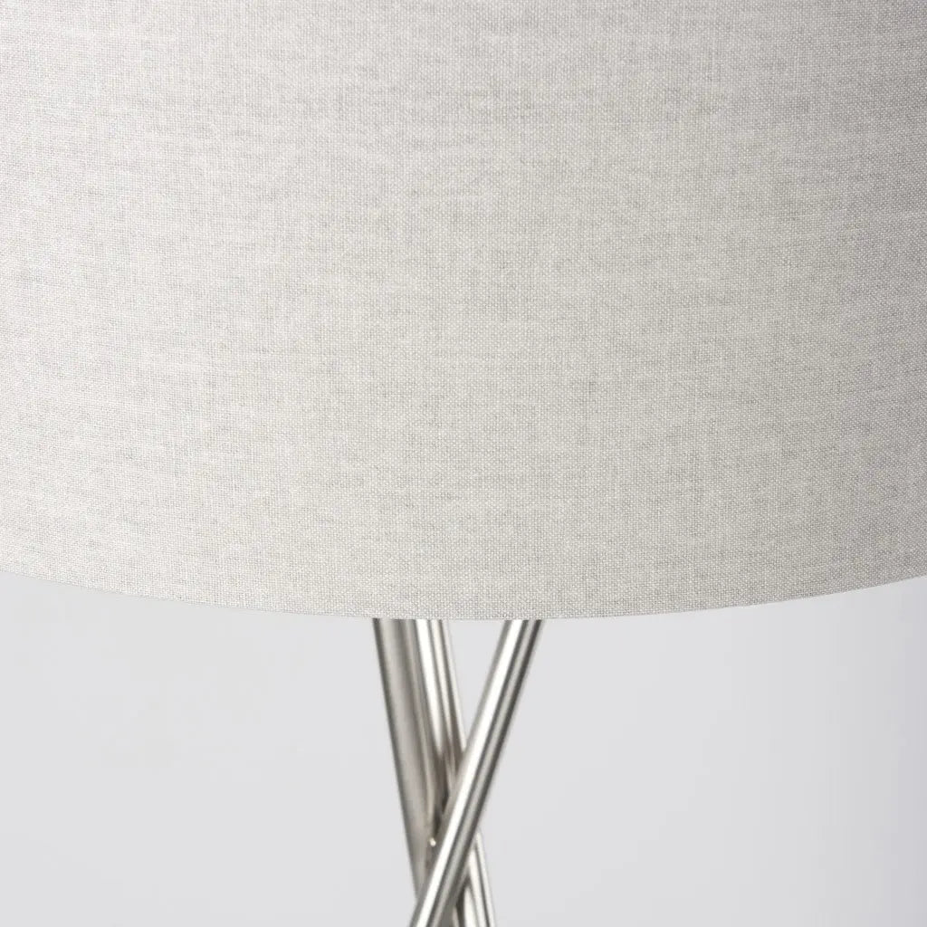 62" Beige Metal Tripod Floor Lamp With Beige Fabric Drum Shade Homeroots Lighting
