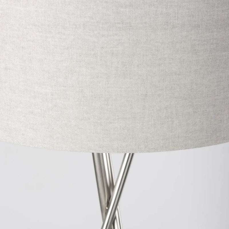 62" Beige Metal Tripod Floor Lamp With Beige Fabric Drum Shade Homeroots Lighting