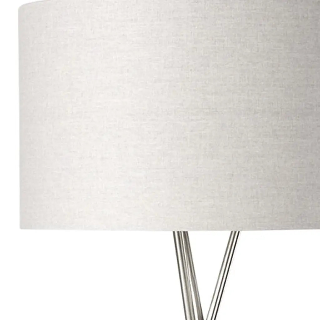 62" Beige Metal Tripod Floor Lamp With Beige Fabric Drum Shade Homeroots Lighting