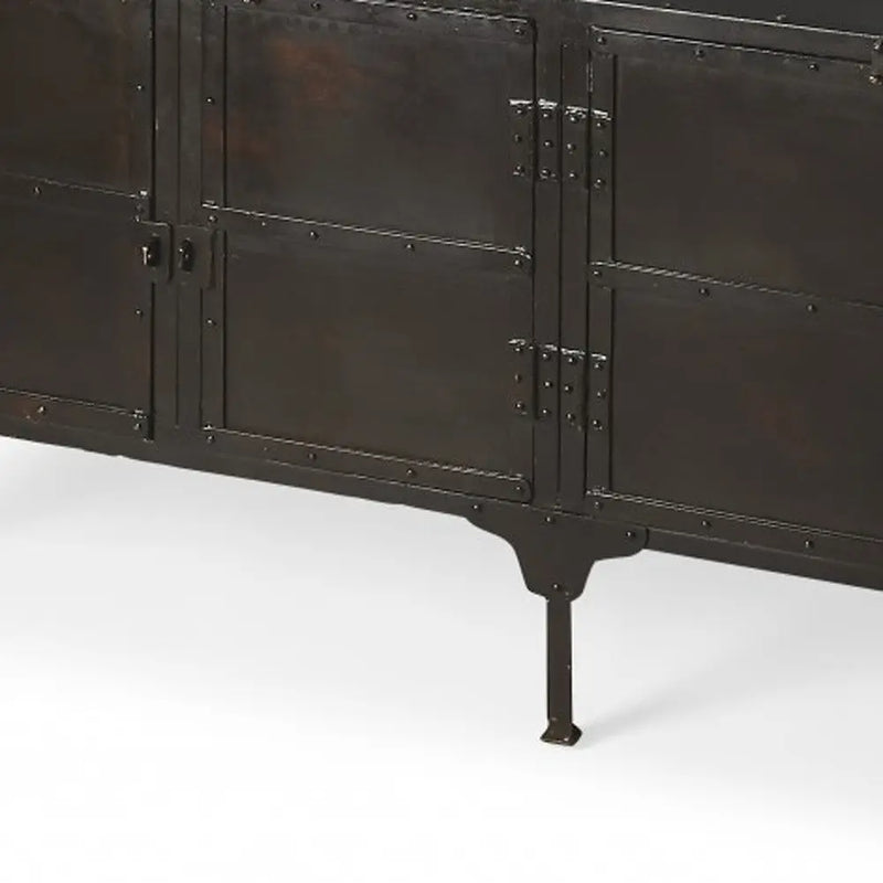 62" Black Iron Sideboard Console Cabinet Homeroots Kitchen & Dining