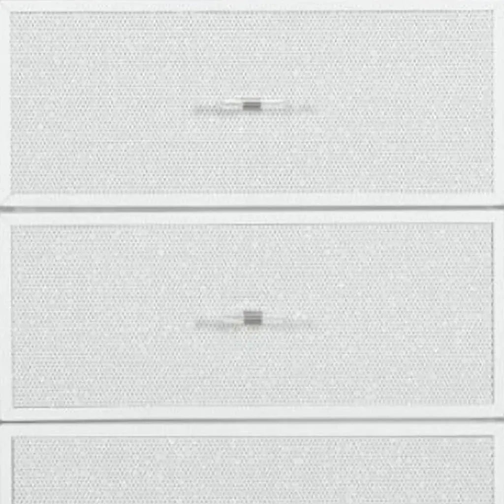 62" White Faux Crystal Glitter Wood Lighted Nine Drawer Triple Dresser Homeroots Bed & Bath