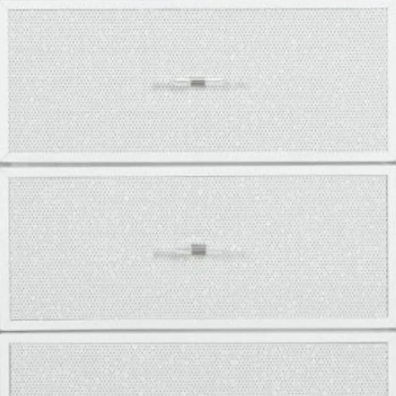 62" White Faux Crystal Glitter Wood Lighted Nine Drawer Triple Dresser Homeroots Bed & Bath