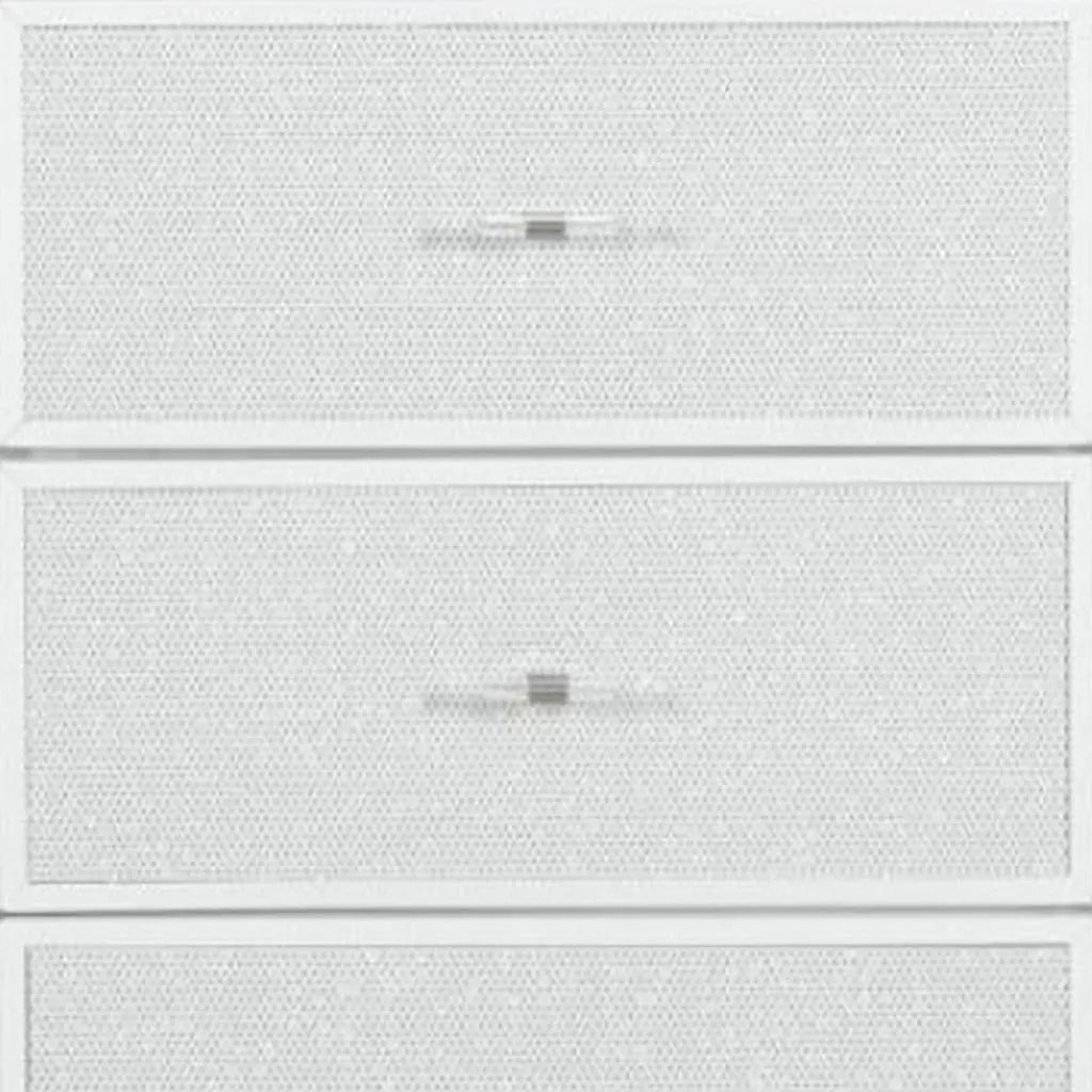 62" White Faux Crystal Glitter Wood Lighted Nine Drawer Triple Dresser Homeroots Bed & Bath