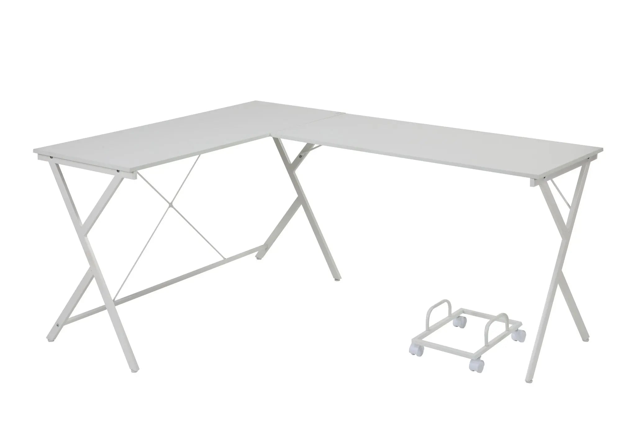 62" White L Shape Computer Desk Homeroots Office