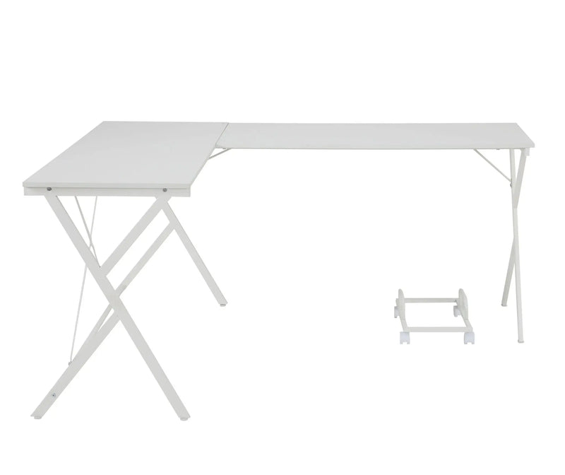 62" White L Shape Computer Desk Homeroots Office