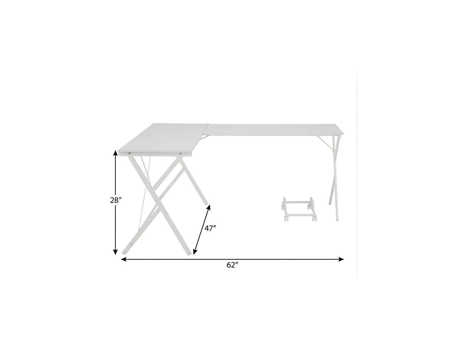 62" White L Shape Computer Desk Homeroots Office