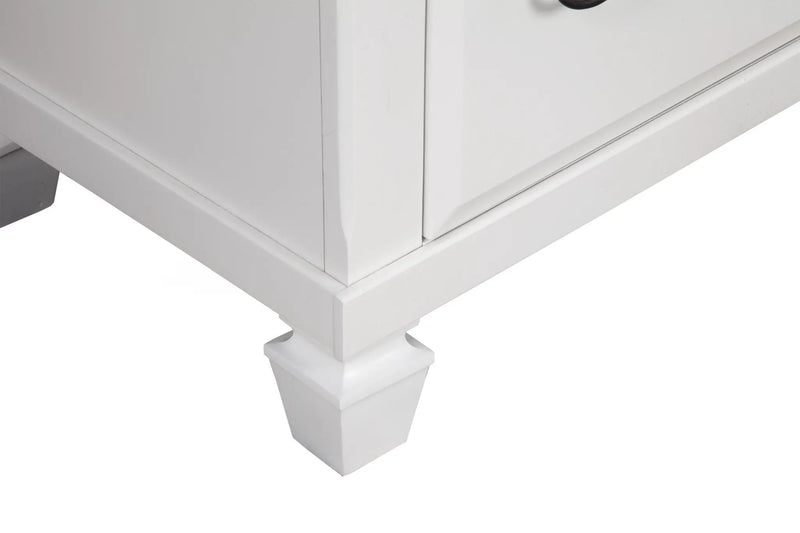 62" White Solid Wood Seven Drawer Double Dresser Homeroots Bed & Bath