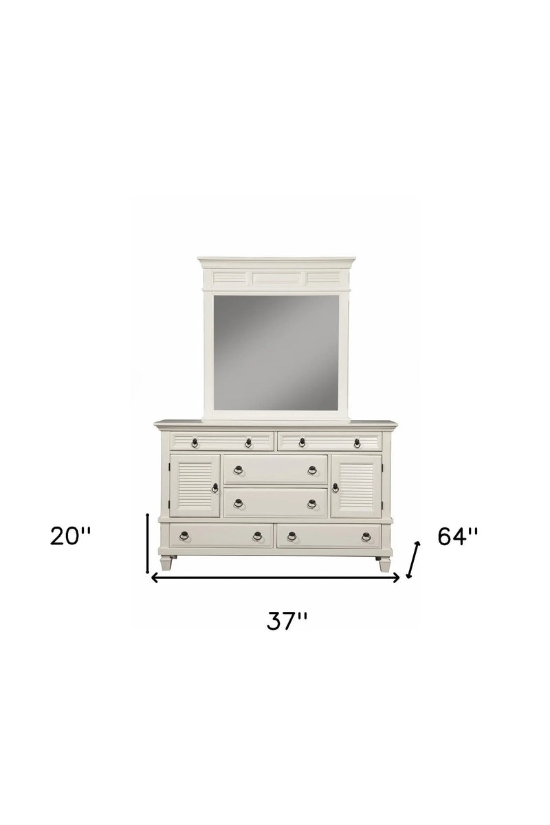 62" White Solid Wood Six Drawer Double Dresser - GreatEagleInc