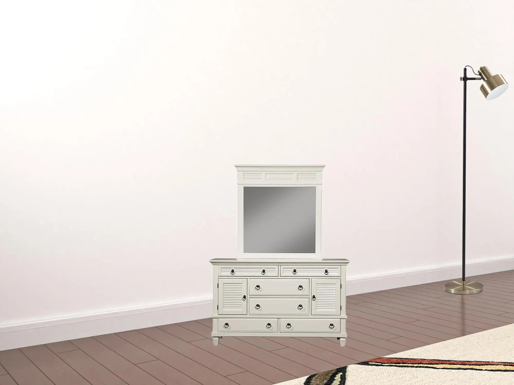 62" White Solid Wood Six Drawer Double Dresser - GreatEagleInc