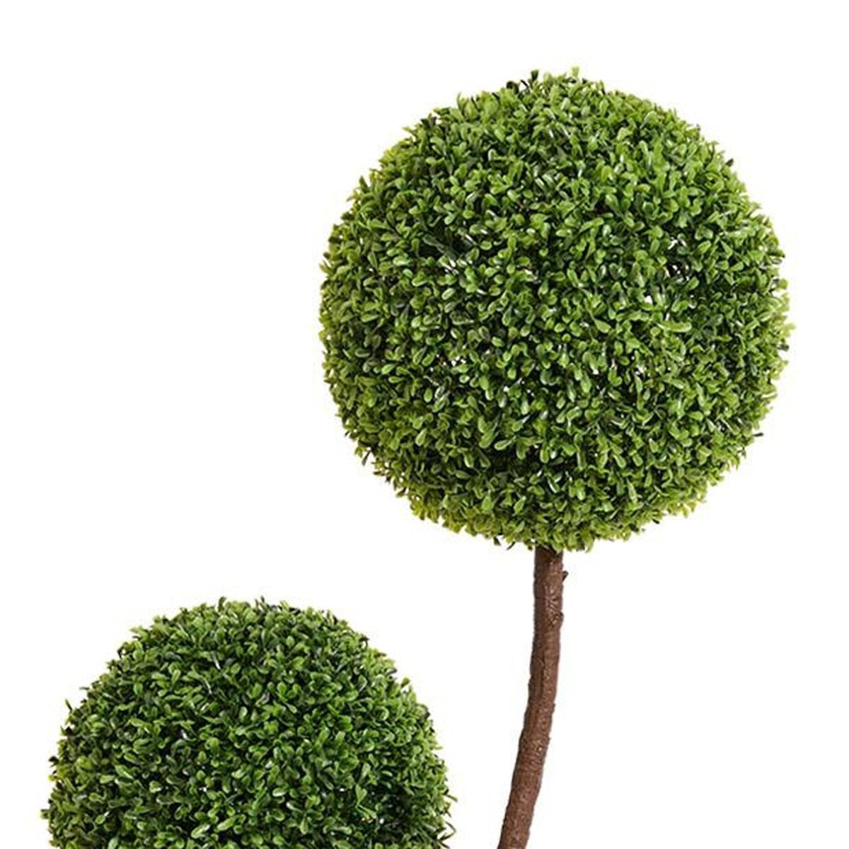 60" Green Artificial Boxwood Tree In Round Black Planter - Home & Garden