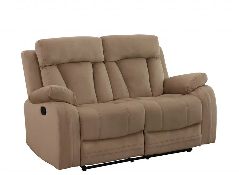63" Beige Leather Match Recliner Homeroots Living Room