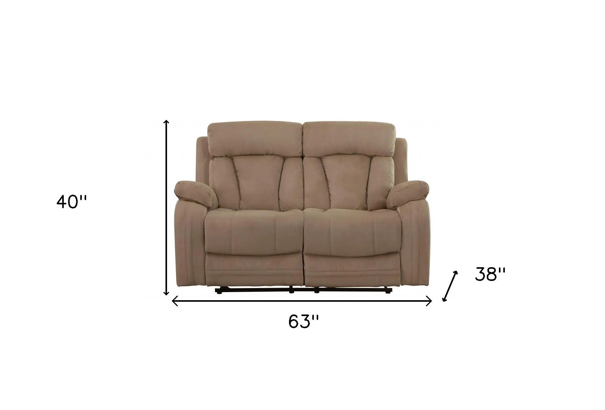 63" Beige Leather Match Recliner Homeroots Living Room