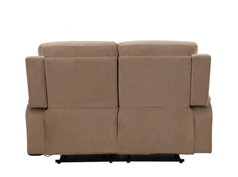 63" Beige Leather Match Recliner Homeroots Living Room