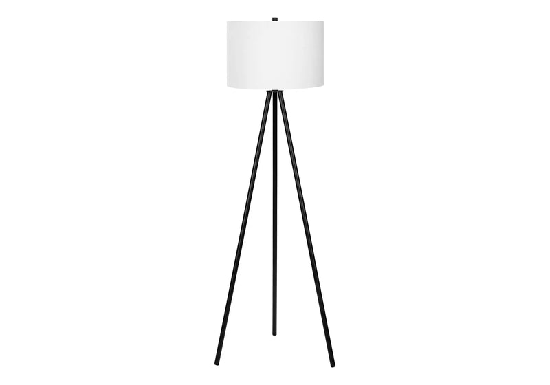 63" Black LED Light Changing Floor Lamp With Cream Fabric Drum Shade Homeroots Lighting