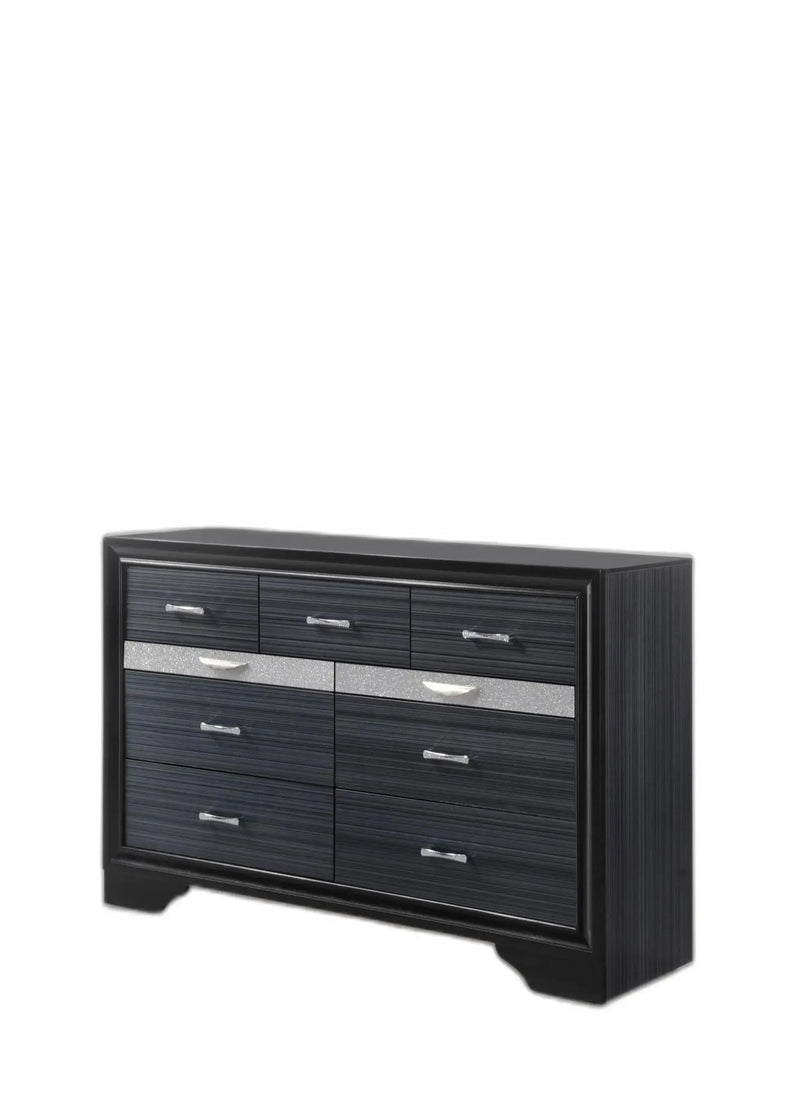 63" Black Manufactured Wood Nine Drawer Gentlemans Chest Homeroots Bed & Bath