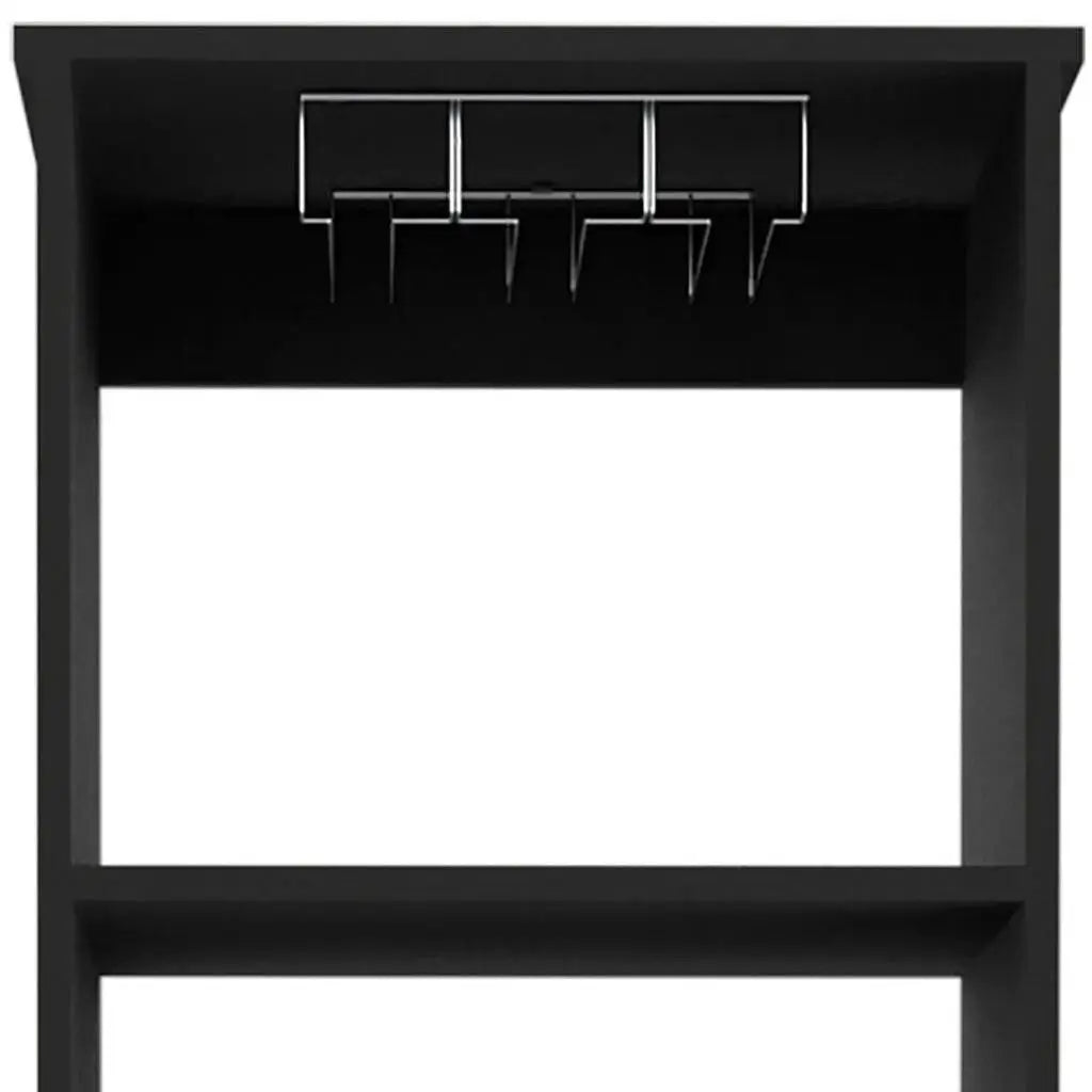 63" Black Wood Bar Cabinet With Two Drawers Homeroots Kitchen & Dining