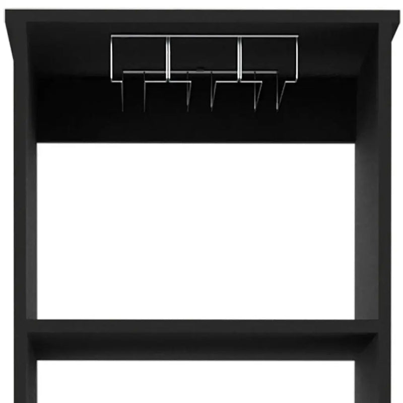 63" Black Wood Bar Cabinet With Two Drawers Homeroots Kitchen & Dining