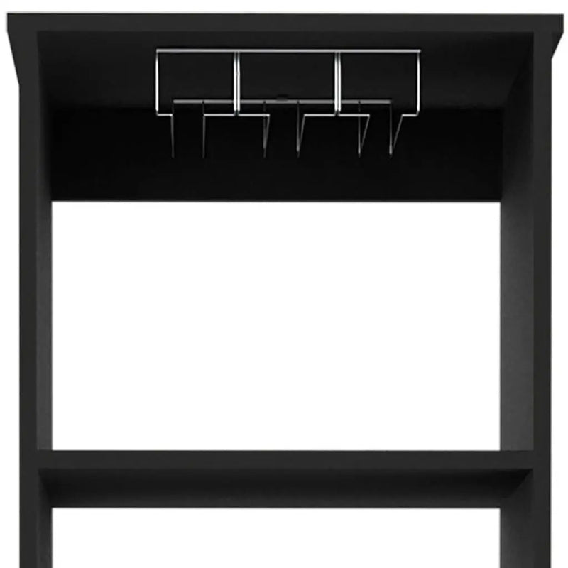 63" Black Wood Bar Cabinet With Two Drawers Homeroots Kitchen & Dining