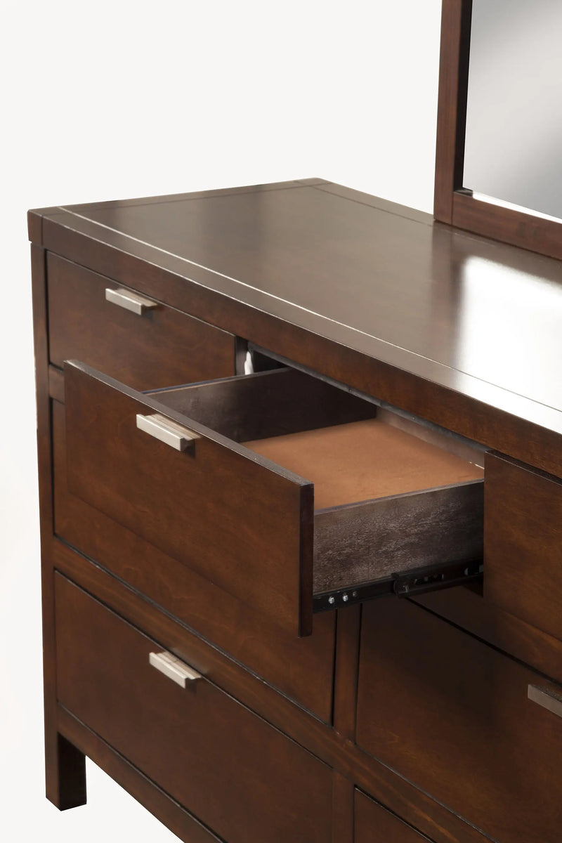 63" Brown Solid Wood Seven Drawer Double Dresser - GreatEagleInc