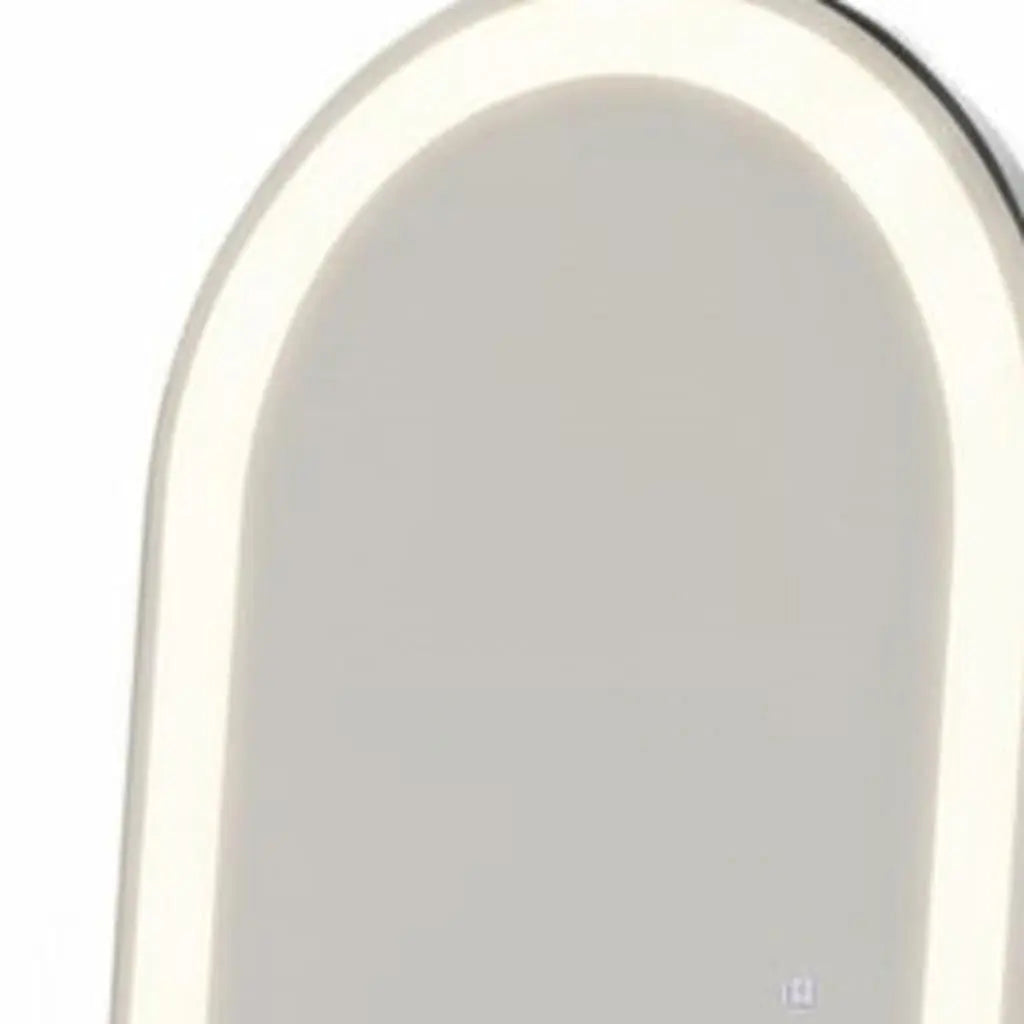 63" Clear Arch Lighted Freestanding and Wall Mount Frameless Full Length Mirror - GreatEagleInc