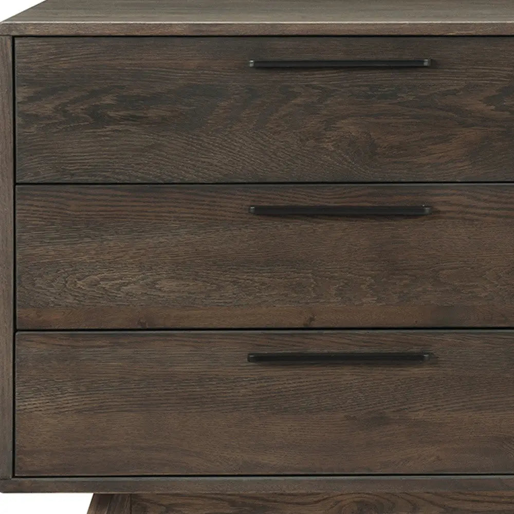 63" Dark Brown Solid Wood Six Drawer Double Dresser - GreatEagleInc